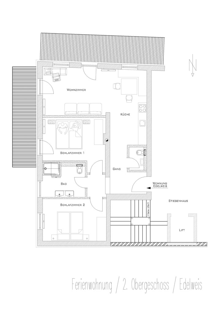 floor plan apartment Edelweiss Sattlerhof Mutters